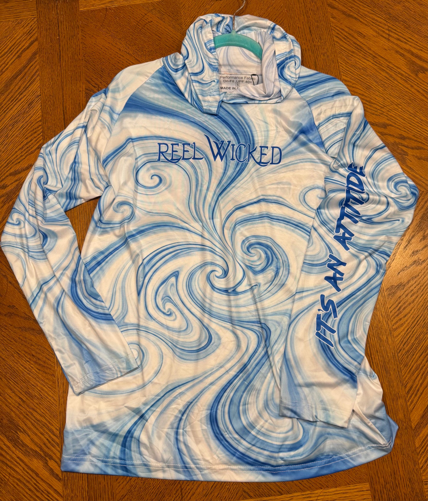 CL165 Blue/White Swirl w/Hood Long Sleeve UltraLight