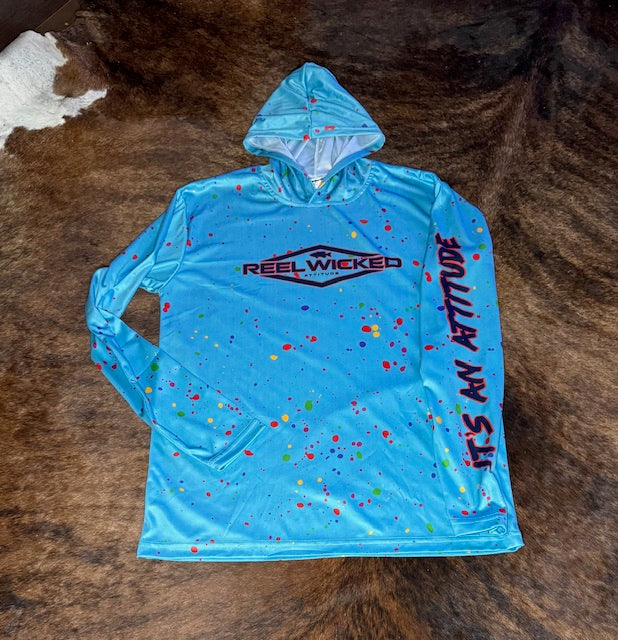 Youth Turquoise Splatter w/Palm Tree w/Hoodies