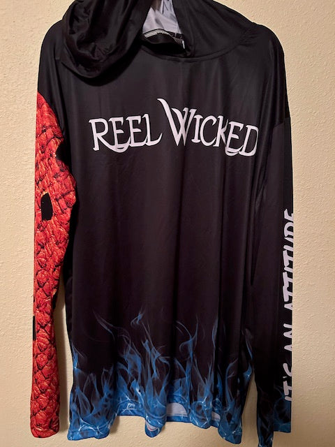 V2 Adult Black Hoodie w/Red Tail Sleeve