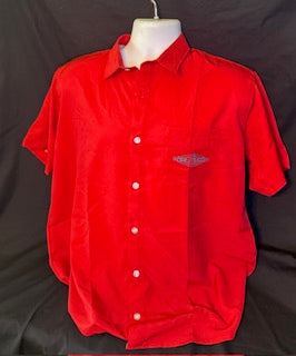 CL41 Red Button Down Flag Short Sleeve