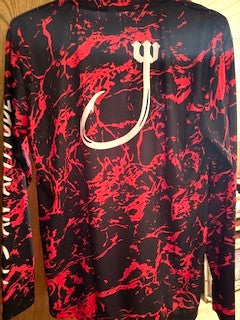 V112 Red & Black Splash Long Sleeve Performance