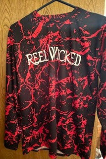 V112 Red & Black Splash Long Sleeve Performance