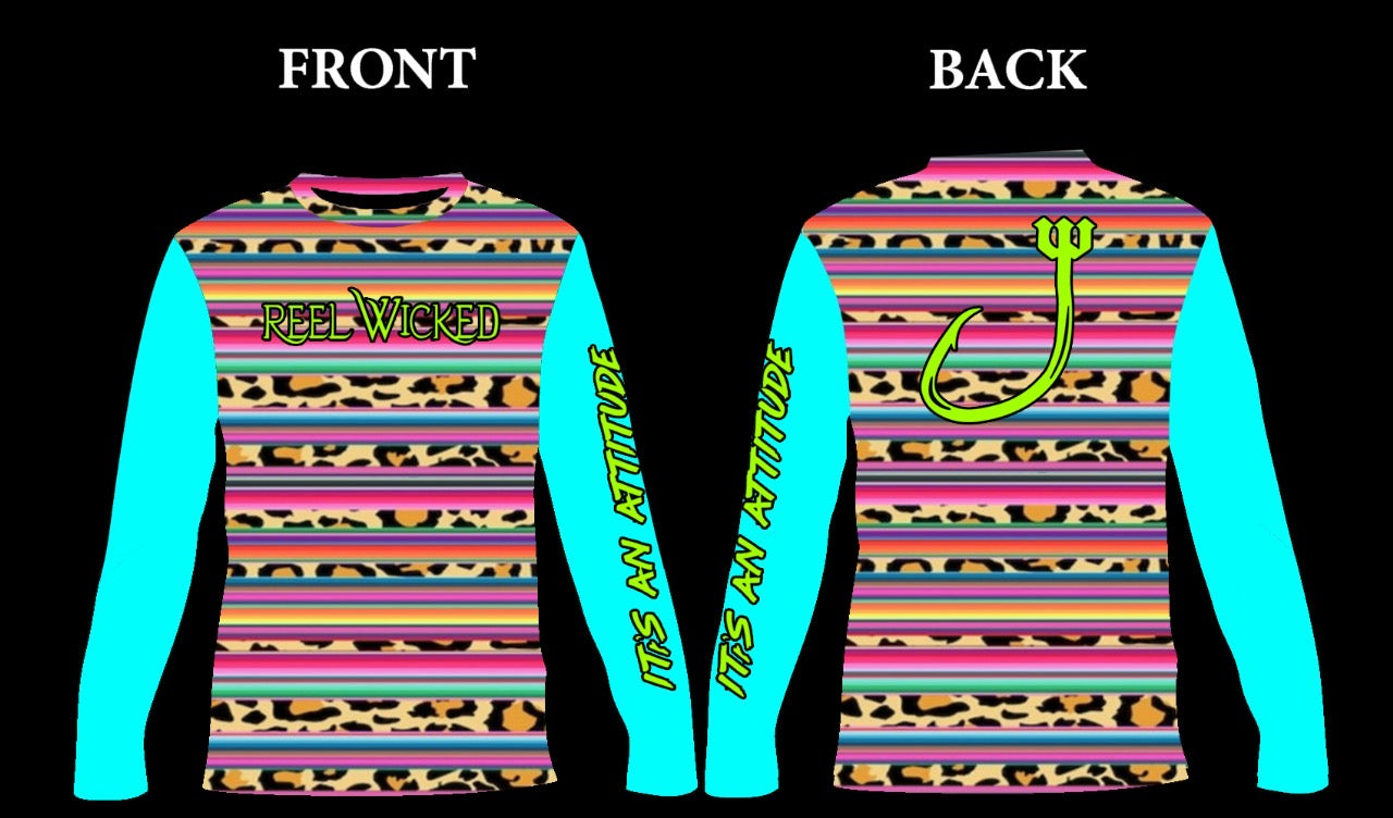 V54D Serape Print Teal Arms