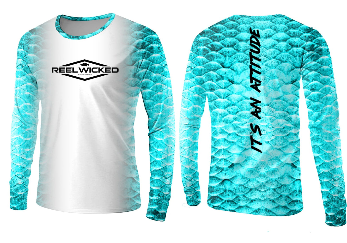 CL65 Long Sleeve Green/Turquoise Performance Shirt Scales