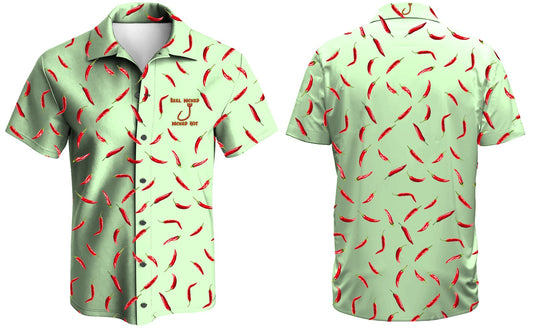 CL40H Green with Red Chilis Button Down