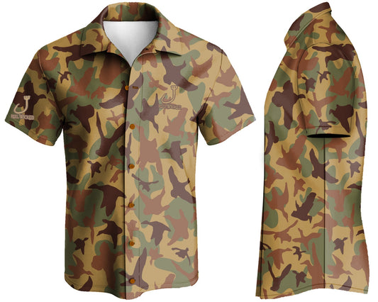 CL40 Brown/Green Duck Camo Button Down Short Sleeve