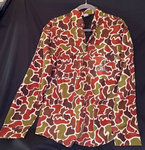 V53 Long Sleeve Duck Camo Button Down Fishing Shirt