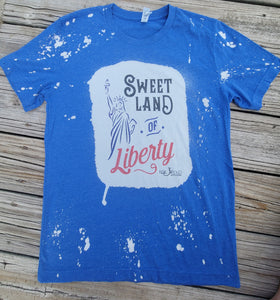 Blue sweet land of liberty tee