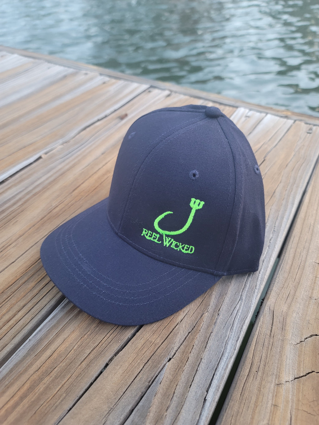Hat Youth navy with lime green